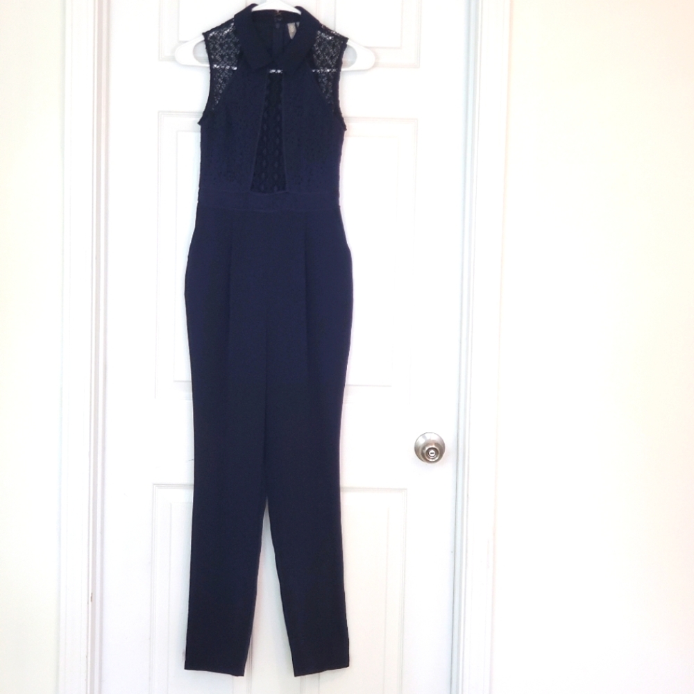 ASOS Sleeveless Jumpsuit V-Neck Lace Top